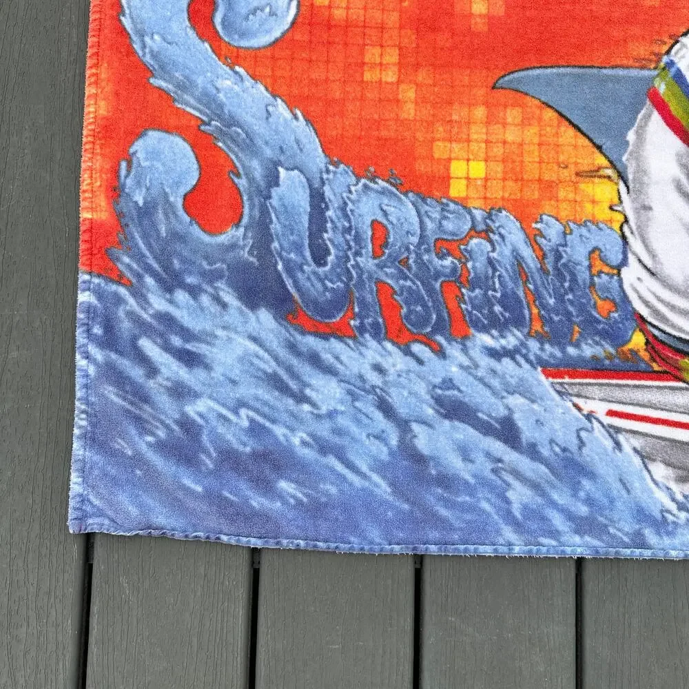 Kevingston Rugby Spirit Beach Towel Surfing with Jaws Shark Pool Swim